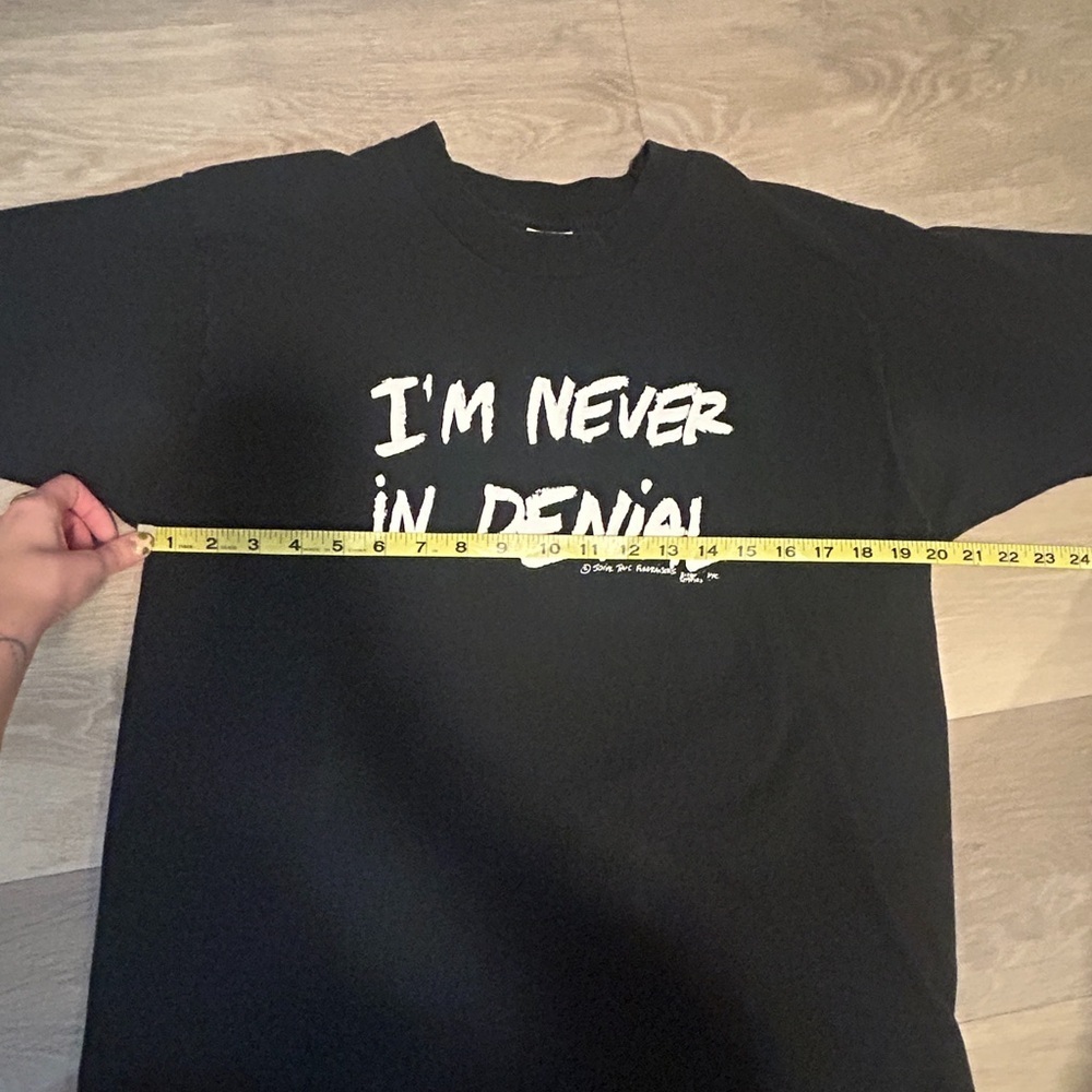 Vintage 90s Fruit of the Loom Graphic Tee – “I’m Never in Denial” - Picture 2 of 6